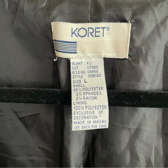 Vintage Koret Black Patchwork Embroidered Collared Retro Jacket Blazer - Picture 5 of 7